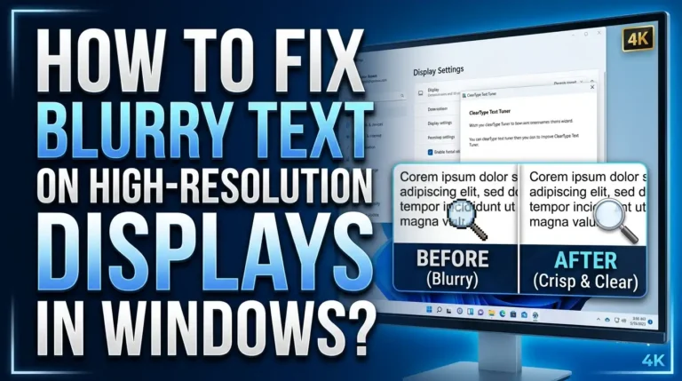 How To Fix Blurry Text On High Resolution Displays In Windows?