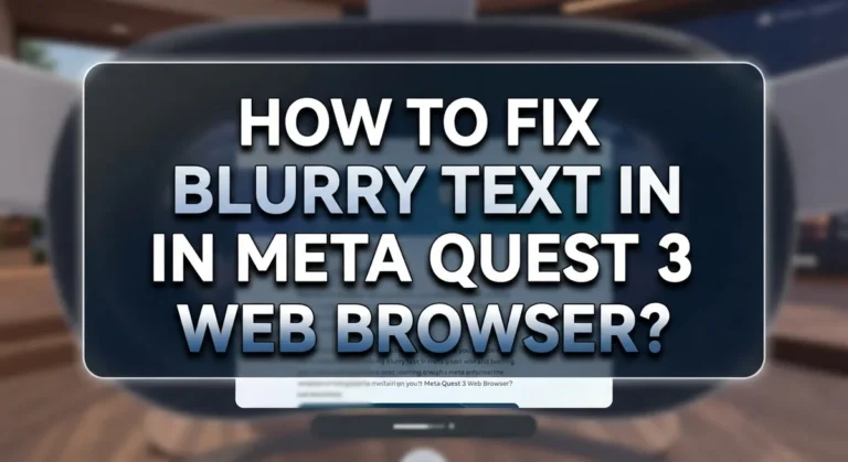 How To Fix Blurry Text In Meta Quest 3 Web Browser?