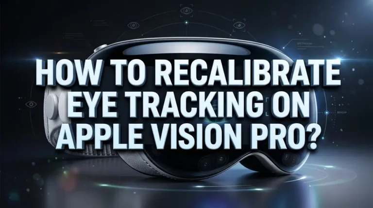 How To Recalibrate Eye Tracking On Apple Vision Pro?